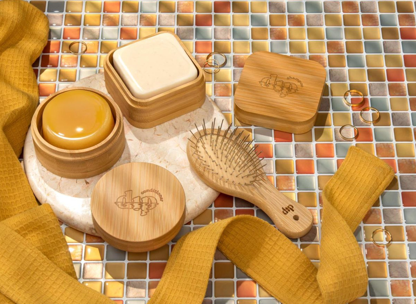 Mini Bamboo Travel Case with Coaster